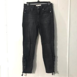Gap Curvy true skinny lace up hem cropped jeans